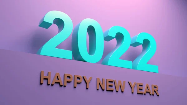 2022年新年的创意设计理念 3D插图 — 图库照片