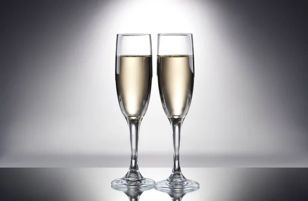 Champagneglass Med Plask Feiringstema – stockfoto