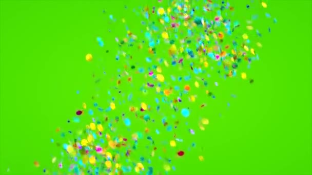 Confettis Colorés Flottant Sur Air Sur Fond Vide Animation — Video