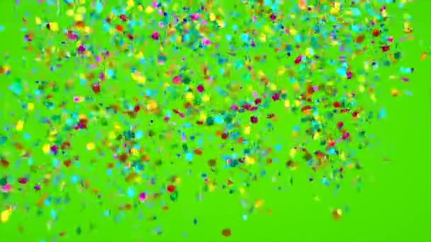 Colorful Confetti Floating Air Empty Background Animation — Stock Video