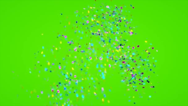 Πολύχρωμα Κομφετί Αιωρούνται Στον Αέρα Πάνω Από Άδειο Φόντο Animation — Αρχείο Βίντεο