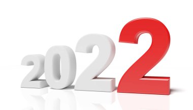 2022 Yeni Yıl Festivali için yaratıcı tasarım konsepti. 3B illüstrasyon