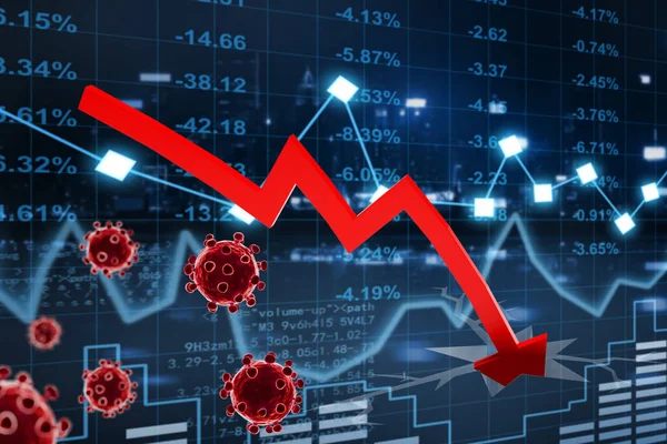 Världsekonomin Och Koronaviruskonceptet Koronavirusets Inverkan Börsen — Stockfoto