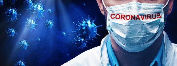 Virus Corona Pericoloso Concetto Rischio Pandemico Illustrazione — Foto Stock