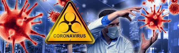 Niebezpieczny Wirus Korony Koncepcja Ryzyka Pandemii Ilustracja — Zdjęcie stockowe
