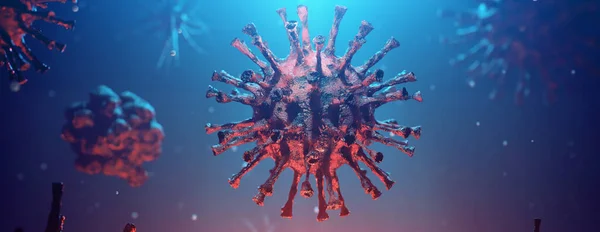 危険なコロナウイルスSarsのパンデミックリスクの概念 3Dイラスト — ストック写真