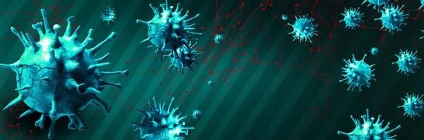 危机四伏的日冕病毒 Sars大流行风险概念 3D插图 — 图库照片