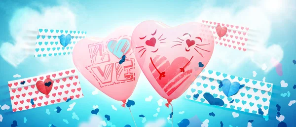 День Святого Валентина Концепція Любові Валентина Illustration — стокове фото