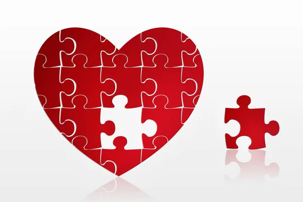 Cuore Puzzle Simbolo Cuore Amore Sfondo Romantico San Valentino Illustrazione — Foto Stock