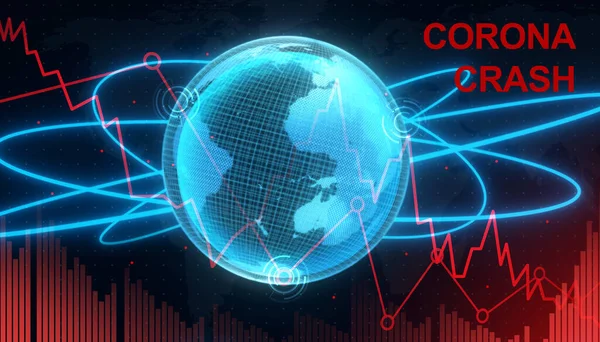 Conceito Economia Mundial Vírus Corona Impacto Coronavírus Mundo Ilustração — Fotografia de Stock