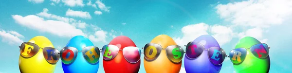 Composizione Pasquale Con Uova Decorazione Festiva Buona Pasqua — Foto Stock