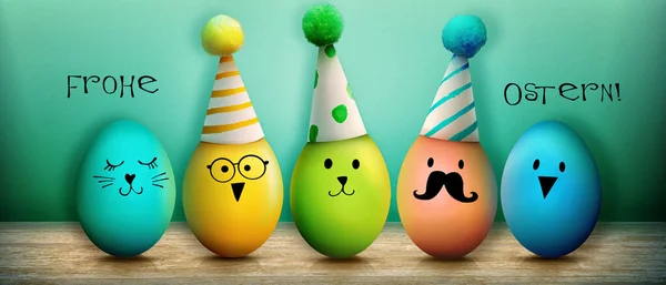 Composição Páscoa Com Ovos Festivo Decoração — Fotografia de Stock