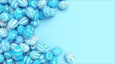 Beautiful Easter background with colorful Easter eggs. 3d animation