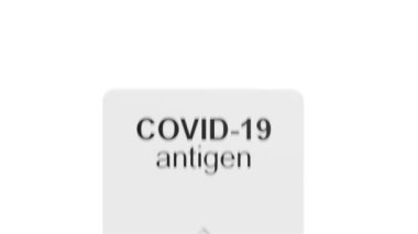 COVID-19 için hızlı test cihazı kullanarak test sonucu. 3d canlandırma