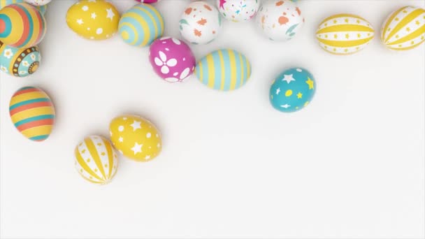 Beautiful Easter Background Colorful Easter Eggs Animation — Vídeos de Stock