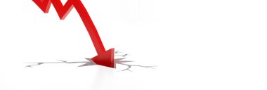 Borsa çöküşünü temsil eden grafikler. 3d illüstrasyon