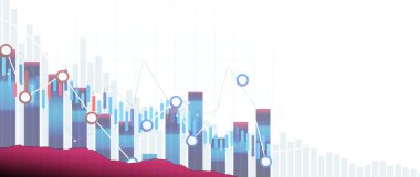 Borsa çöküşünü temsil eden grafikler. 3d illüstrasyon