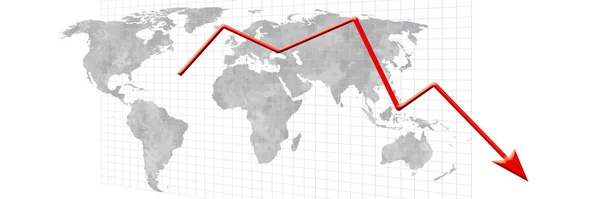 Graphs representing the stock market crash. 3d illustration