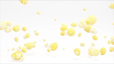 Beautiful Easter background with colorful Easter eggs. 3d animation