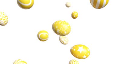 Beautiful Easter background with colorful Easter eggs. 3d animation