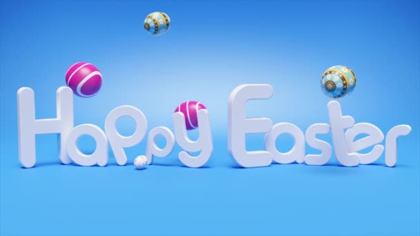 Beautiful Easter Background Colorful Easter Eggs Animation — Wideo stockowe
