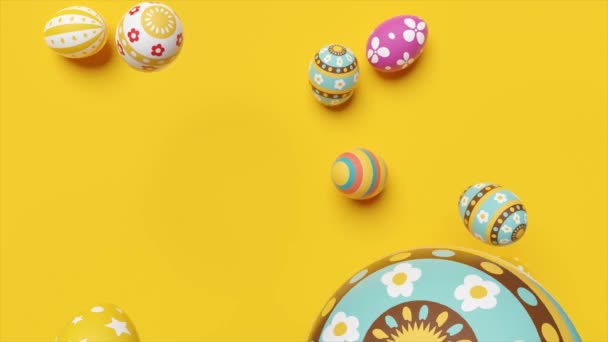 Beautiful Easter Background Colorful Easter Eggs Animation — Stock video