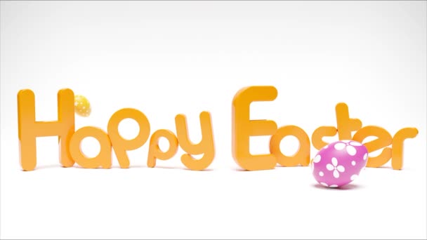 Beautiful Easter Background Colorful Easter Eggs Animation — Stockvideo