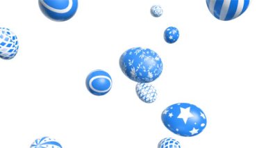 Beautiful Easter background with colorful Easter eggs. 3d animation