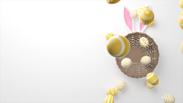 Прекрасний Великодній Фон Різнокольоровими Великодніми Яйцями Анімація — стокове відео