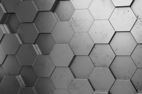 Moderno Patrón Panal Metálico Fondo Hexágono Renderizado — Foto de Stock