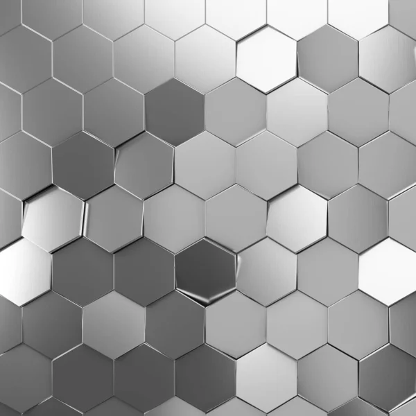 Modern Metallic Honeycomb Hexagon Background Pattern Rendering — Stock Photo, Image