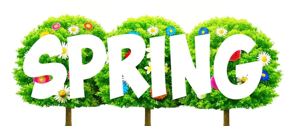 Spring Decorative Inscription Letters Creative Spring Concept — Stock Photo, Image