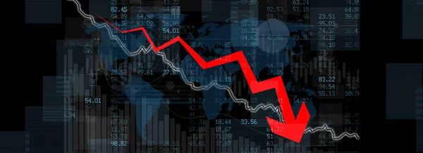 Graphs Representing Stock Market Crash Illustration — Stock Photo, Image