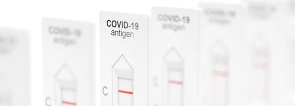 Covid快速抗原鼻腔检测 在家或在电晕测试站进行自我测试 3D说明 — 图库照片