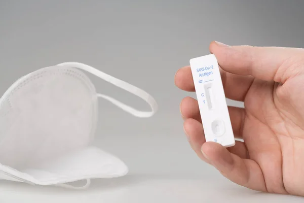 Covid rapid antigen nasal test. Self test at home or at corona test station.