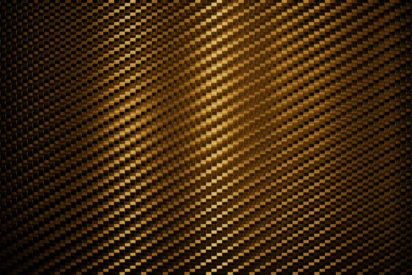 Fundo Textura Fibra Carbono Fundo Dourado Renderização — Fotografia de Stock