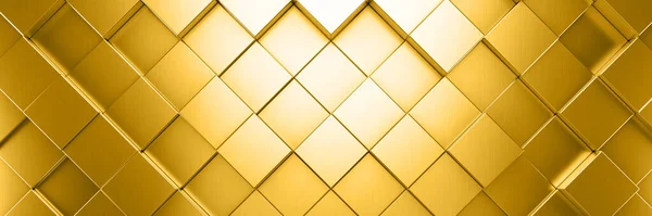 Oro Metallico Nido Ape Modello Sfondo Esagonale Rendering — Foto Stock