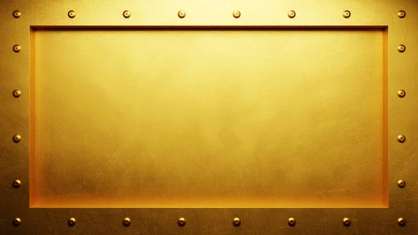 Fundo Industrial Dourado Textura Aço Inoxidável Renderização — Fotografia de Stock