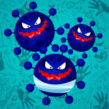 Tehlikeli korona virüsü, SARS salgını risk konsepti. 3B illüstrasyon