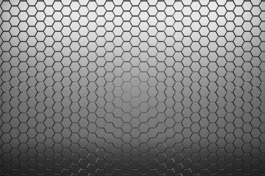 Modern metalik bal peteği ve altıgen arka plan deseni. 3d oluşturma