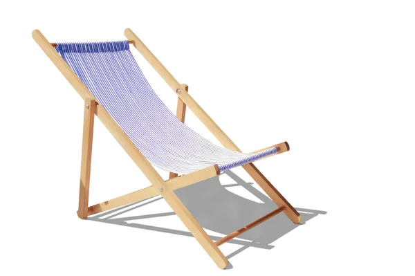 Chaises Longues Bois Sur Une Plage Sable Près Mer Fond — Photo