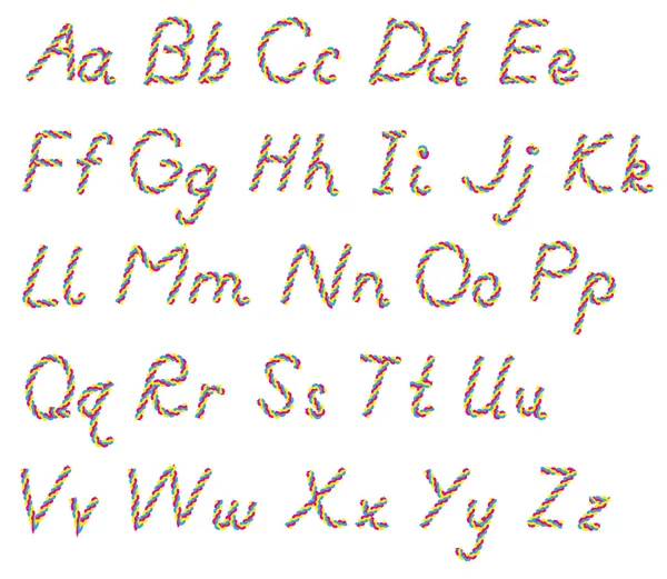 Große und kleine Buchstaben des Alphabets, aus Seil — Stockfoto