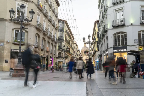 Zaragoza Spanien Oktober 2021 Menschen Die Auf Der Alfonso Straße — Stockfoto