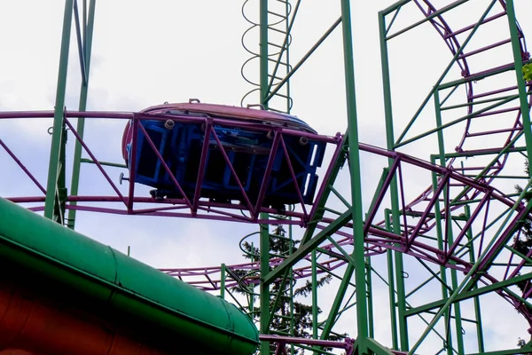 Zaragoza Spain May 2022 Roller Coaster City Parque Atracciones Amusement — Stok fotoğraf