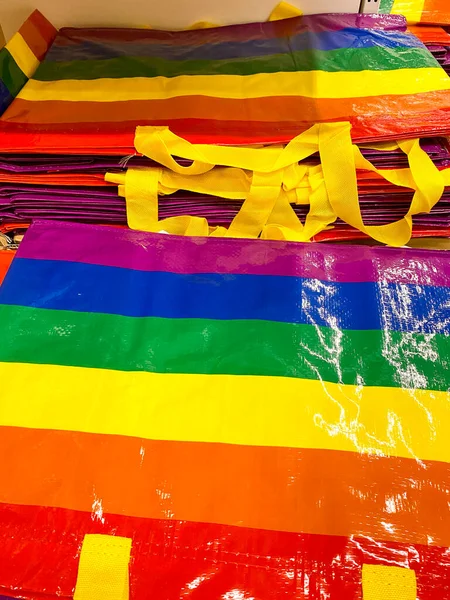 Bolsas Los Colores Bandera Lgtbiq Día Del Orgullo Gay —  Fotos de Stock