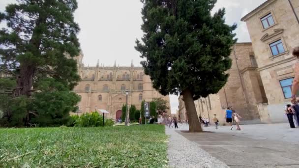 Salamanca Spain August 2022 Timelapse Tourists Visiting City Salamanca Its — ストック動画