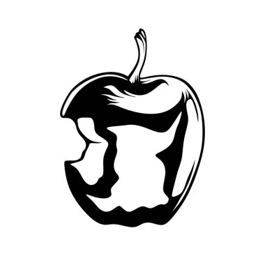 Apple Logo Tasarımı. Apple Fruit Siluet vektör çizimi