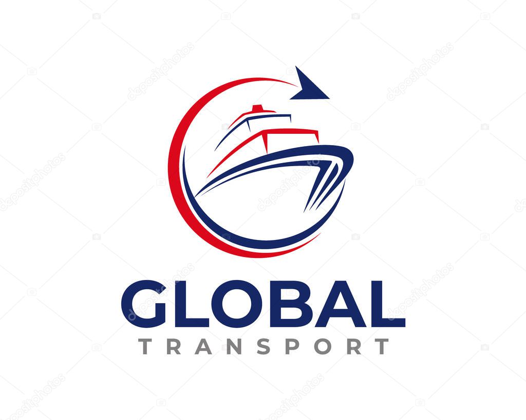 Ship Cargo Logo design. Logistics and Transport Logo design vector template
