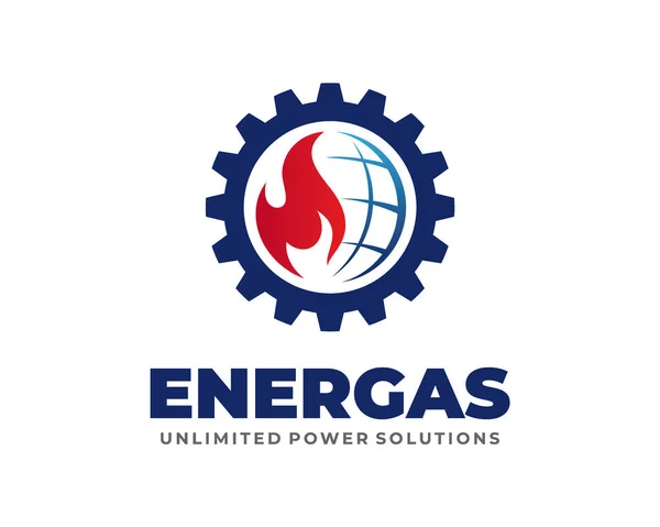 Gas Logo Design Oil Energy Logo Design Vector Template — Vetor de Stock