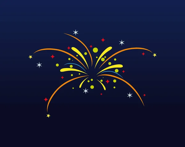 Fireworks Vector Illustration Happy New Year Graphic Design Decoration Gift — Vettoriale Stock